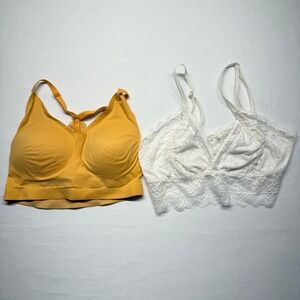 Soma Enbliss Lace Bralette Lot L Wireless Racerback Bundle Cozy Lounge EUC